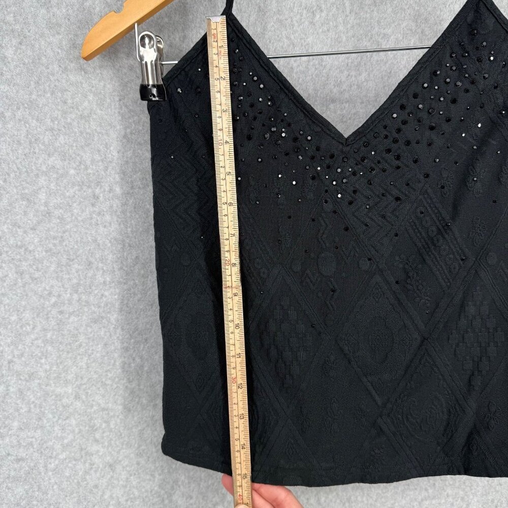 Express Womens Y2K 90s Halter Top Size M Black Whimsigoth Dark Fairy Witchy - Picture 9 of 10